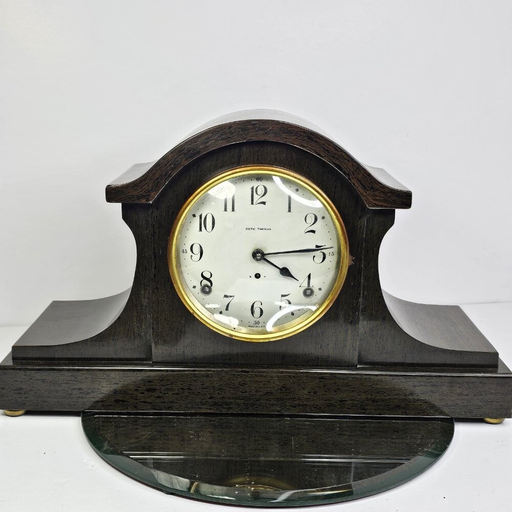 1910 - 1930 Seth Thomas Mantle Clock with Pendulum AL USA 89AL Works *NO KEY*